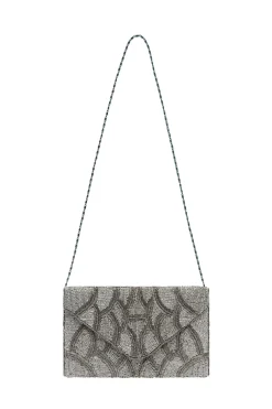 Sale Carolina Stella Sequinned Clutch Bag Silver