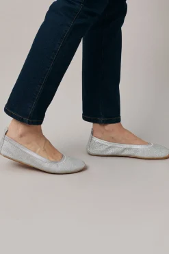 Shop Carolina Talia Sparkle Ballet Flats Silver