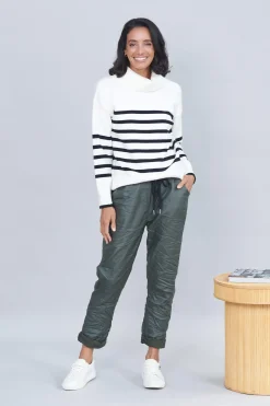 Flash Sale Carolina Tamara Striped Jumper Ivory & Black
