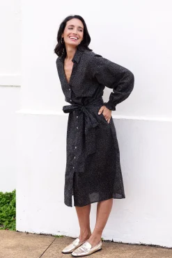 Store Carolina Tasha Animal Print Dress Olive