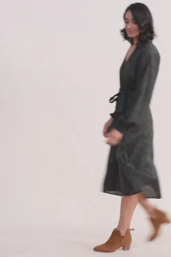 Store Carolina Tasha Animal Print Dress Olive