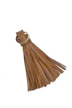 Clearance Carolina Tassel Keyring Tan Soft Leather
