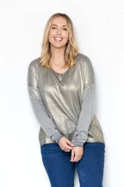 Store Carolina Teagan Shimmer Jumper Light Grey