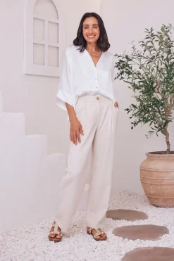 Store Carolina Tory Short Sleeve Collared Shirt White