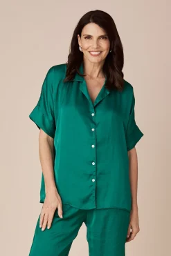 Online Carolina Tory Short Sleeve Collared Shirt Emerald