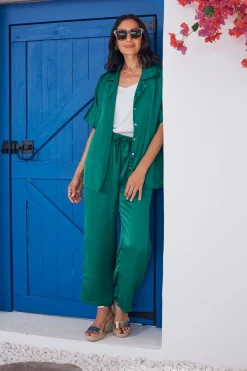 Online Carolina Tory Short Sleeve Collared Shirt Emerald