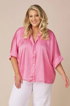 Cheap Carolina Tory Short Sleeve Collared Shirt Pink