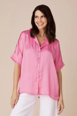 Cheap Carolina Tory Short Sleeve Collared Shirt Pink