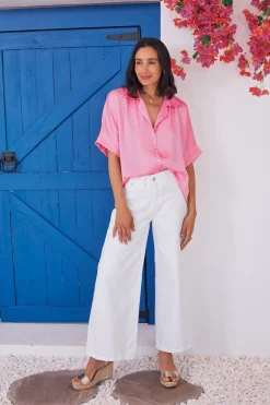 Cheap Carolina Tory Short Sleeve Collared Shirt Pink