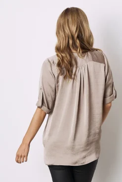 Best Sale Carolina Tuscany Mid Sleeve Top Almond