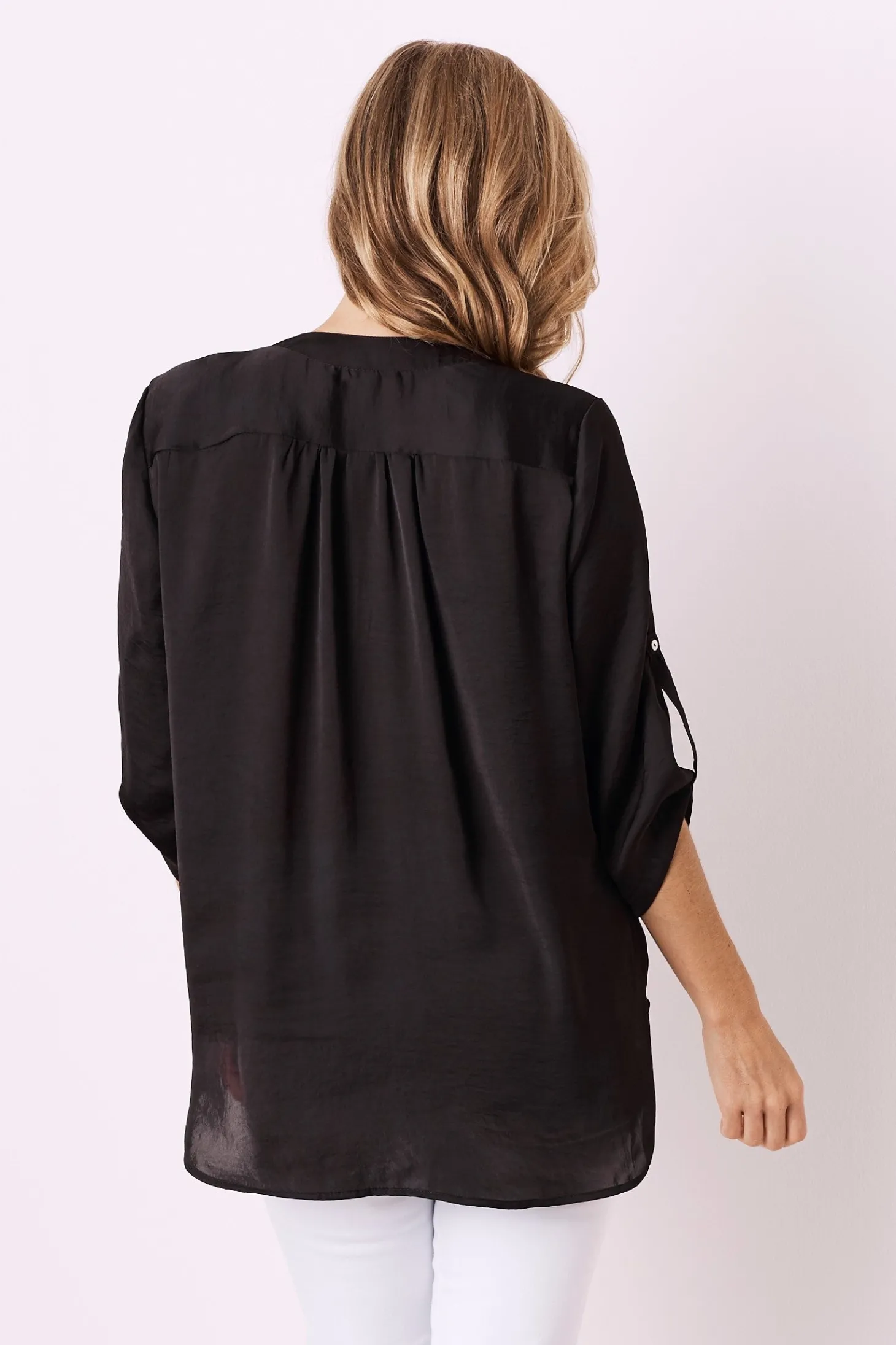Shop Carolina Tuscany Mid Sleeve Top Black
