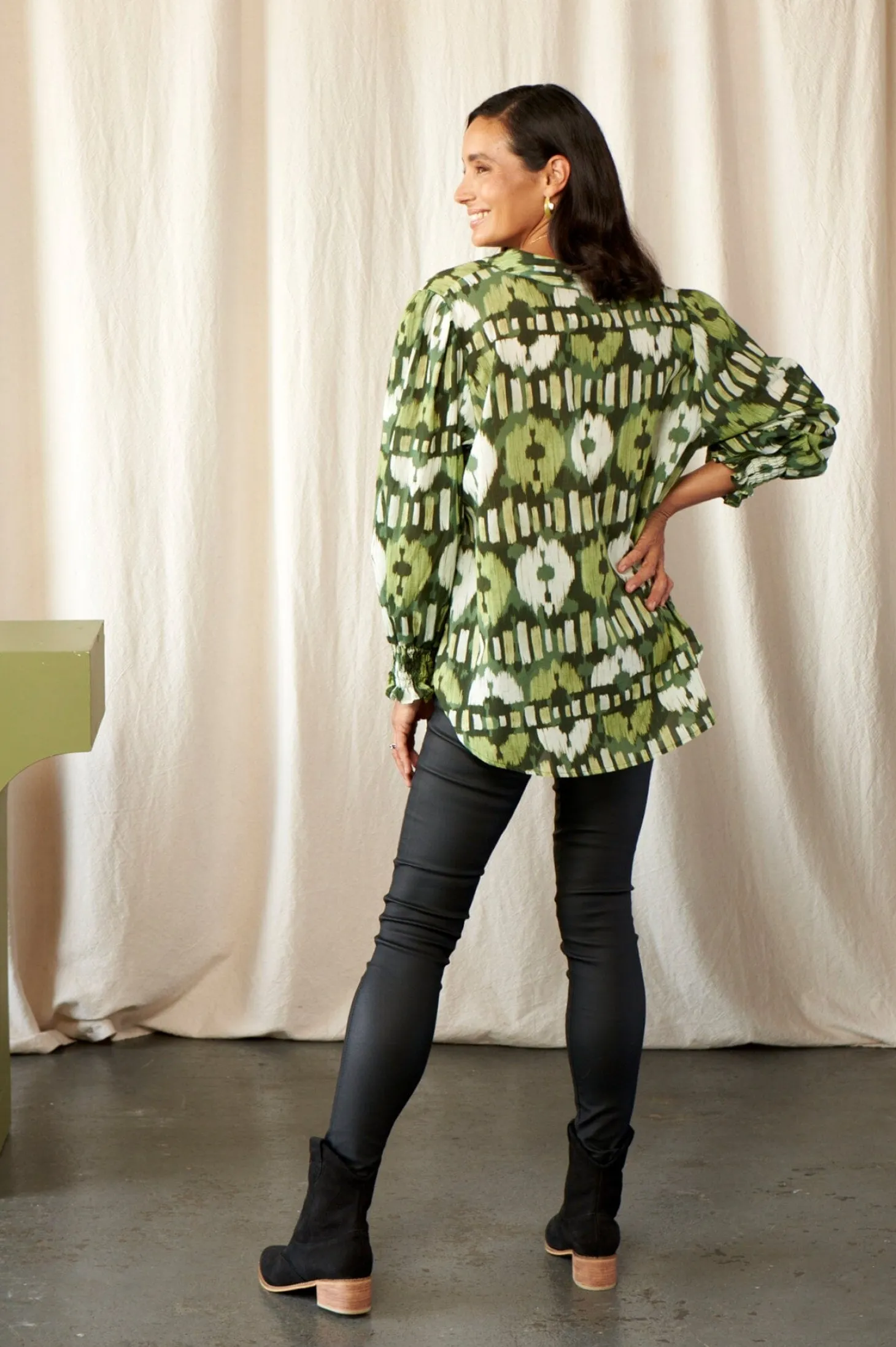 Best Carolina Tyla Print Long Sleeve Top Green