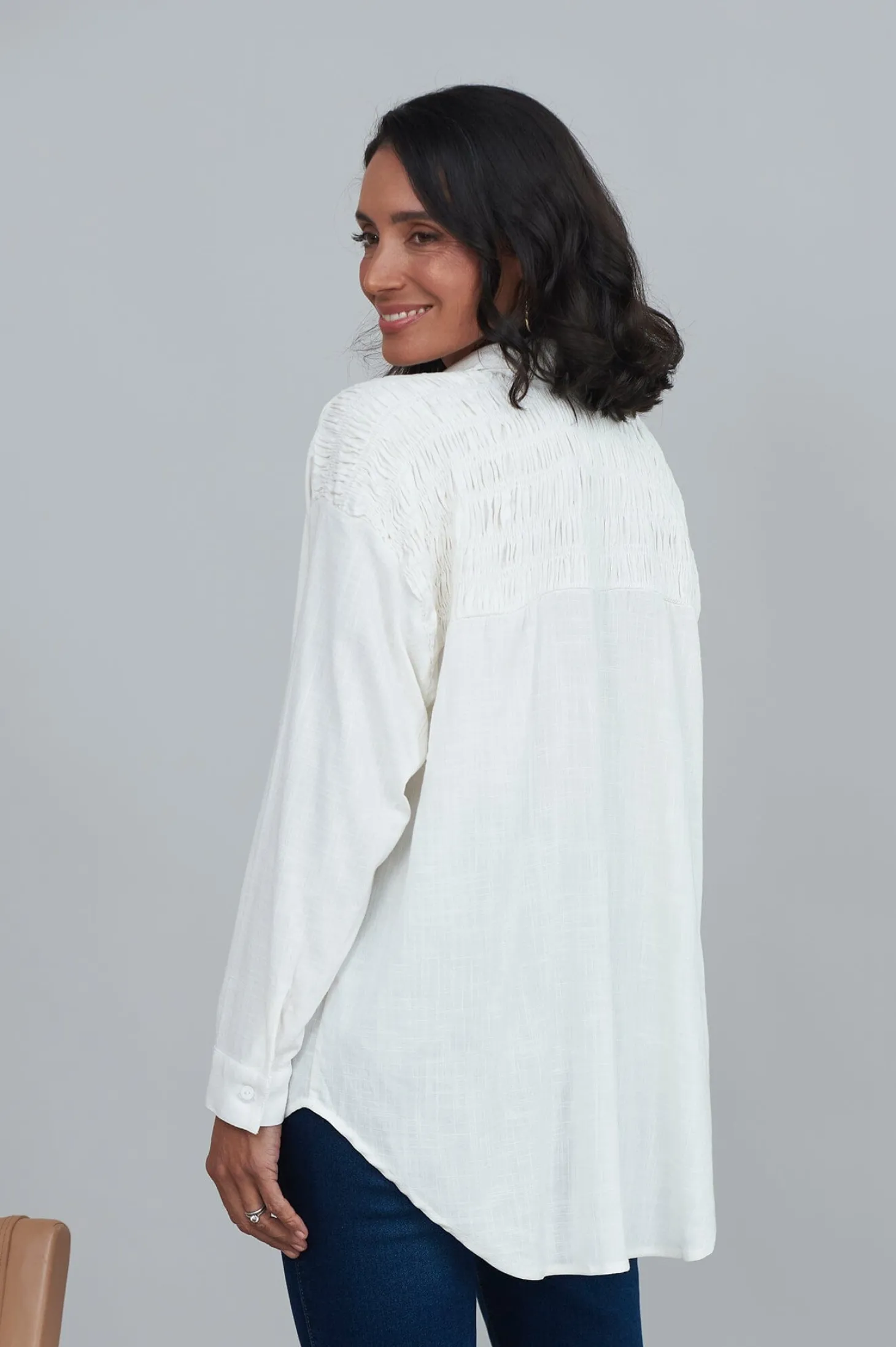 Flash Sale Carolina Wendy Long Sleeve Collared Shirt Ivory