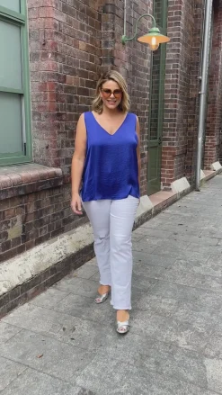 Hot Carolina Zoe Sleeveless Top Indigo