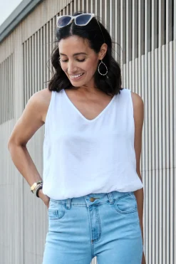 Cheap Carolina Zoe Sleeveless Top White