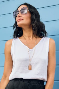 Cheap Carolina Zoe Sleeveless Top White