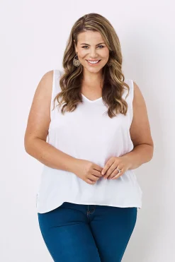 Cheap Carolina Zoe Sleeveless Top White