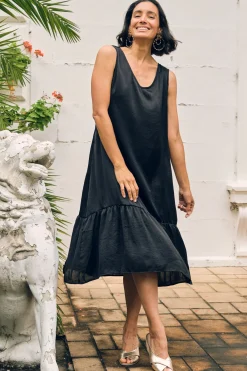 Discount Carolina Zoe V-Neck Dress Black