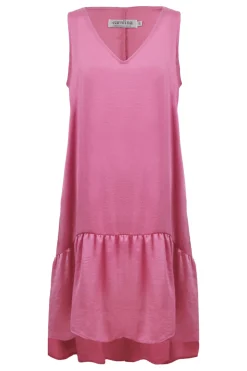 Outlet Carolina Zoe V-Neck Dress Pink